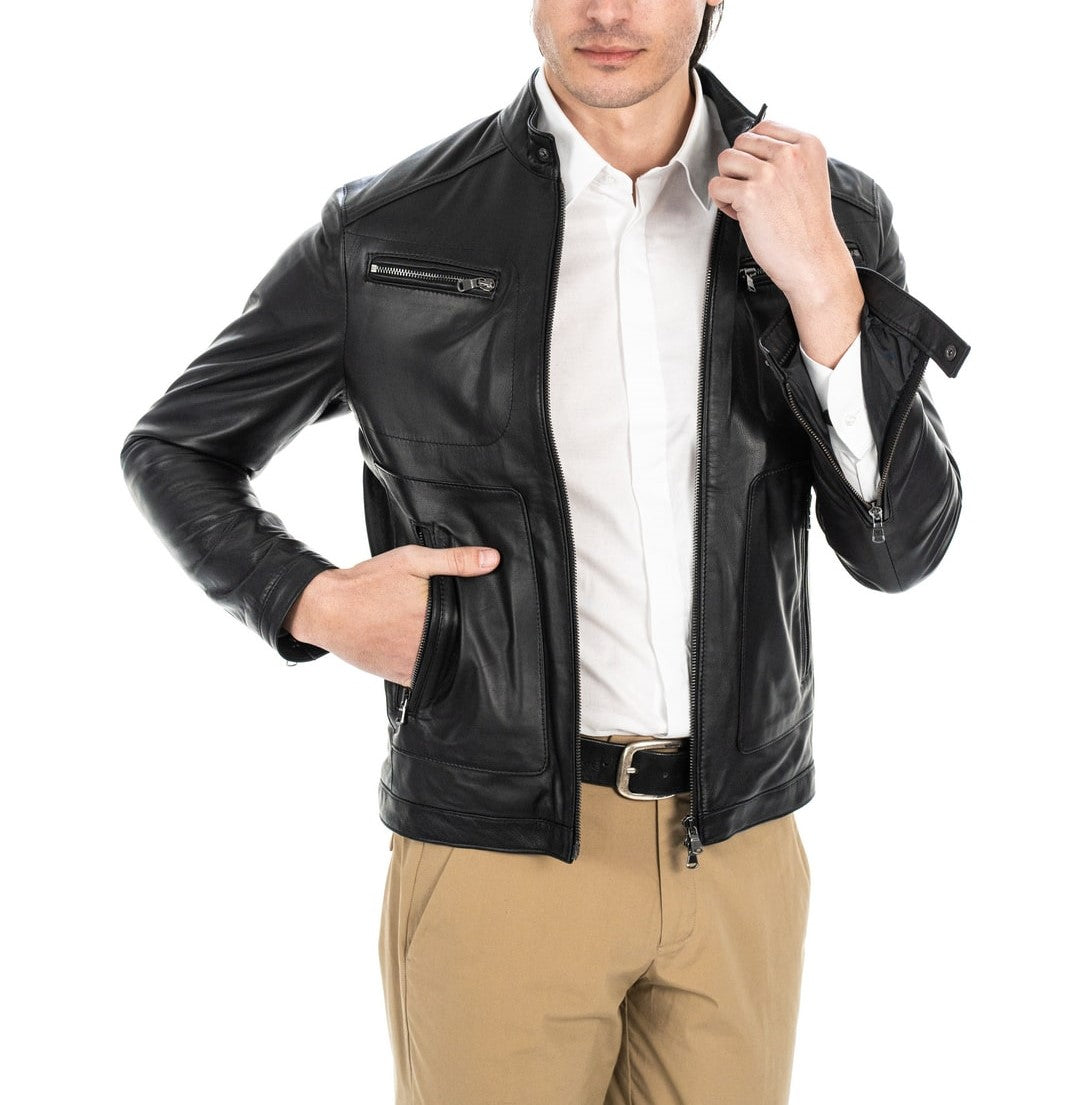 DENNIS™ | Biker  in vera pelle uomo  Eclissi