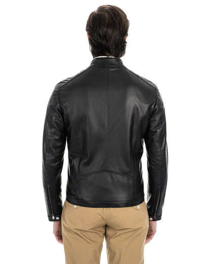 DENNIS™ | Biker  in vera pelle uomo  Eclissi