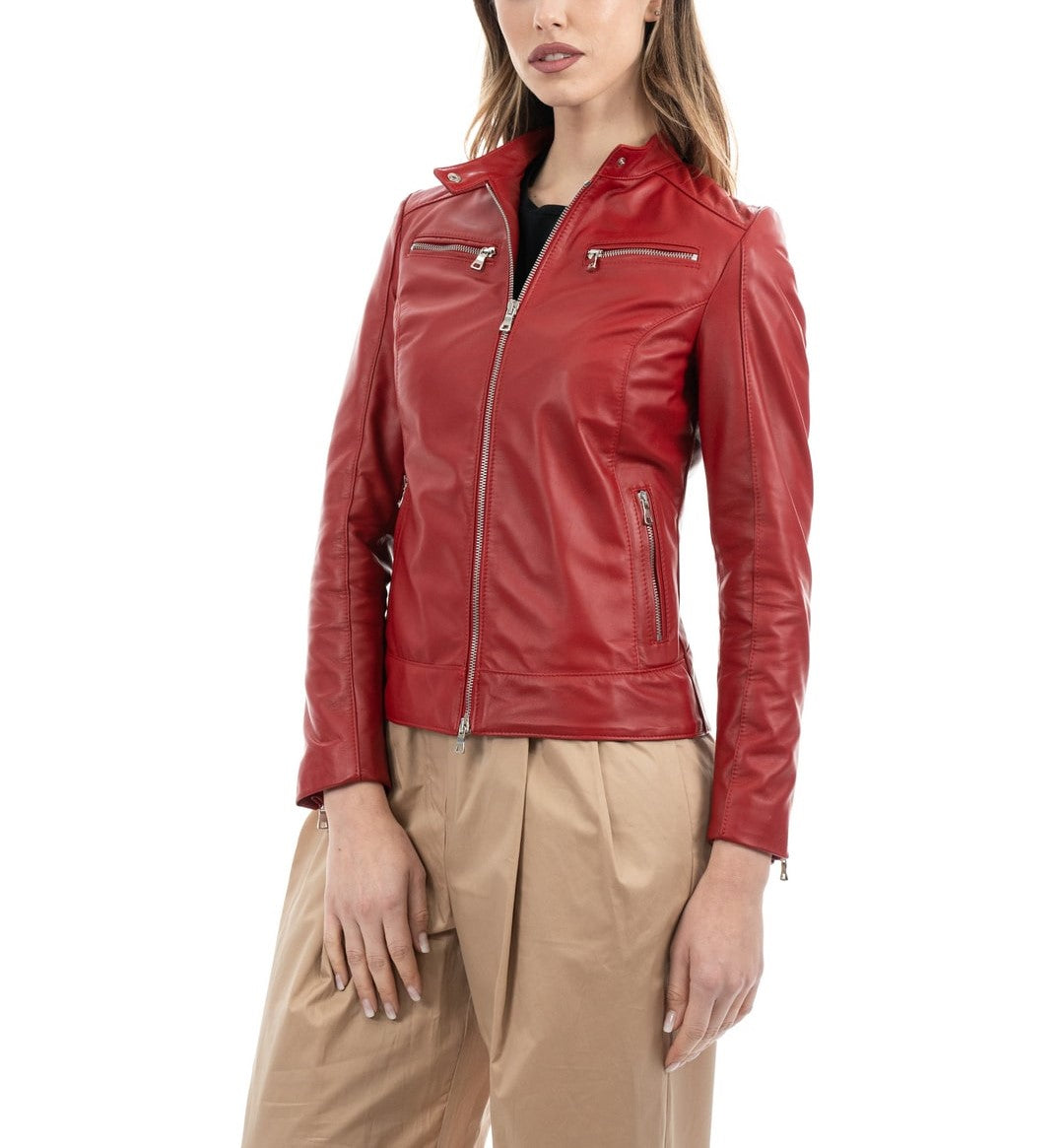 GAIA™ | Biker giubbino donna vera pelle Eclissi